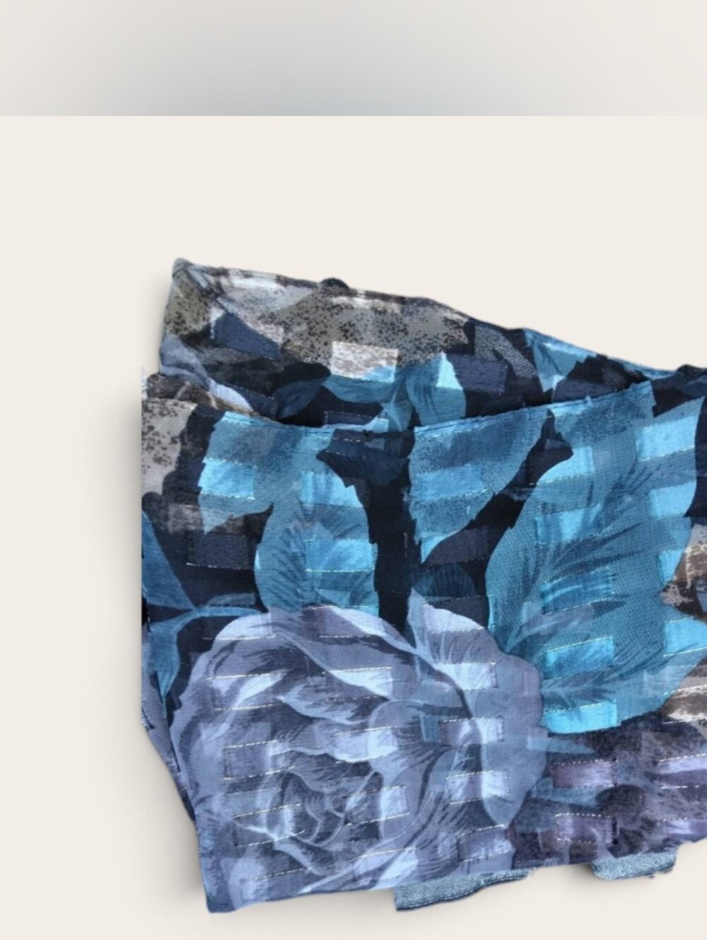 Blue Floral Lightweight Scarf Wrap